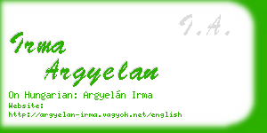 irma argyelan business card